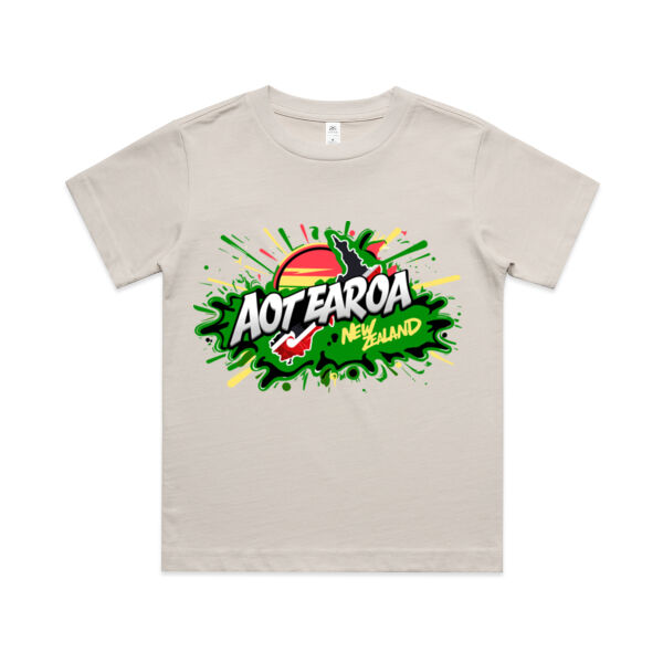 AOTEAROA KIDS GRAPHIC TEE GREEN Thumbnail