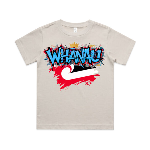 WHANAU GRAPHIC KIDS TEE Blue Thumbnail