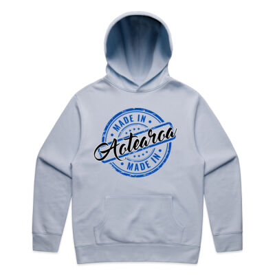 MADE IN AOTEAROA MEN HOODIE blue print. Thumbnail