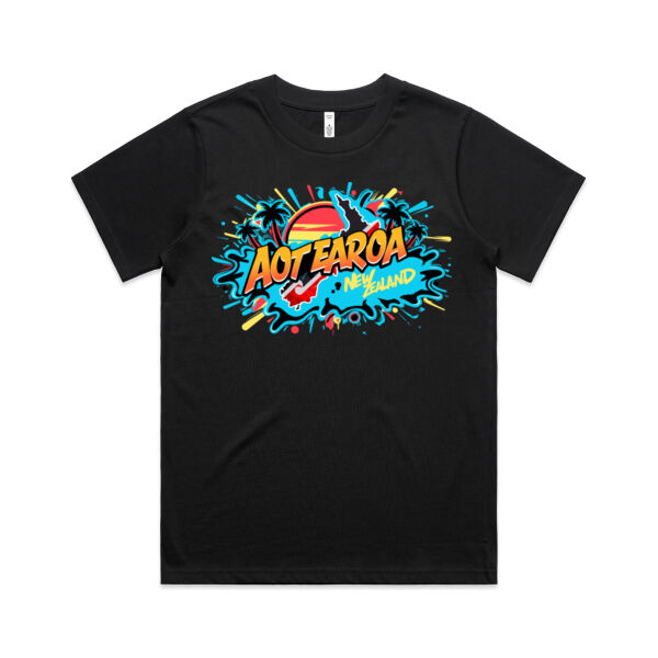 AOTEAROA GRAPHIC WOMENS TEE BLUE  Thumbnail