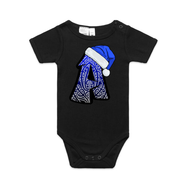 Single Letter Xmas Teez Blue A - AS Colour / ORGANIC MINI-ME ONE-PIECE Thumbnail