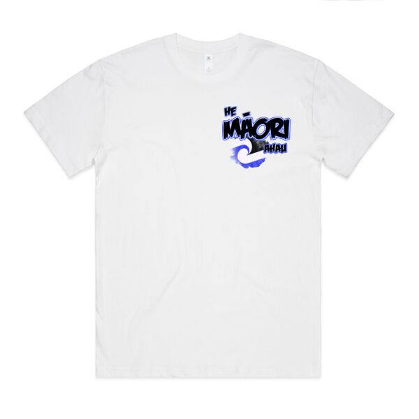 He Maori ahau Tee Blue - AS Colour / Block Oversized Tee Thumbnail