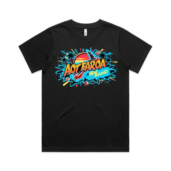 AOTEAROA GRAPHIC WOMENS TEE BLUE  2 Thumbnail