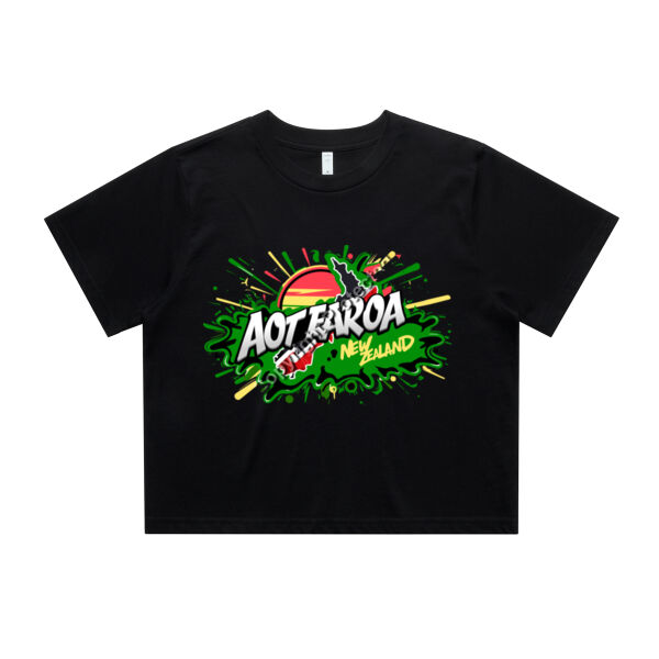 AOTEAROA WOMENS GRAPHIC TEE GREEN Thumbnail