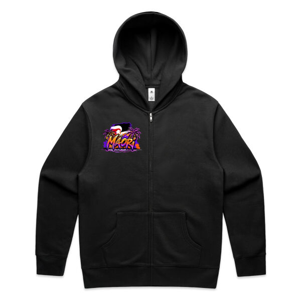 MAORI PALM TREE SUNSET GRAPHIC  - AS Colour / RELAX ZIP HOOD Thumbnail