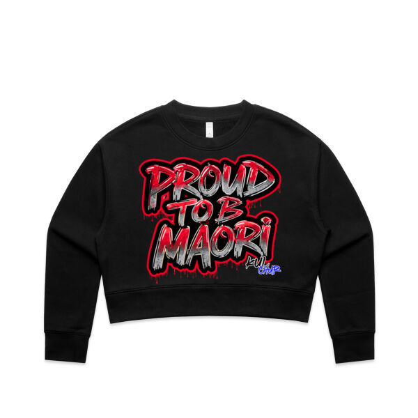 Proud To B Maori Graphic - AS Colour / Wo's RELAX CROP CREW Thumbnail