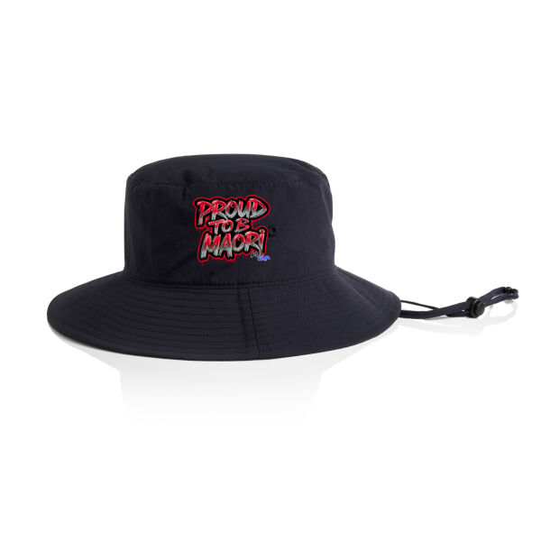 Proud To B Maori Graphic - ascolour/NYLON WIDE BRIM BUCKET HAT Thumbnail
