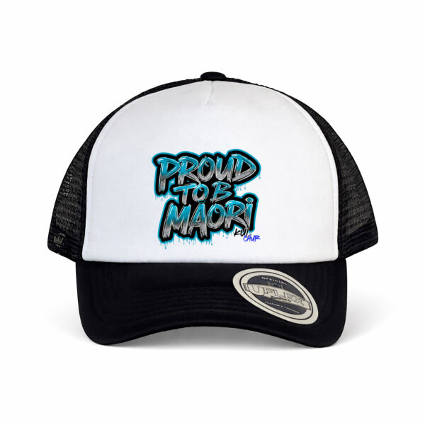 Proud To B Maori Graphic Teal - UFLEX/SNAP BACK TRUCKER Thumbnail