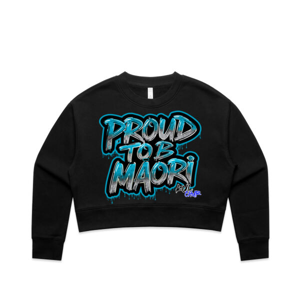 Proud To B Maori Graphic Teal - AS Colour / Wo's RELAX CROP CREW Thumbnail