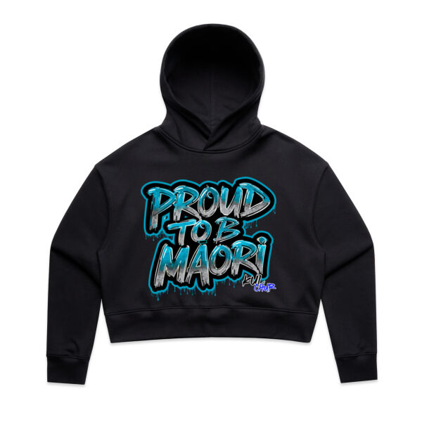 Proud To B Maori Graphic Teal - AS Colour / RELAX CROP HOOD Thumbnail