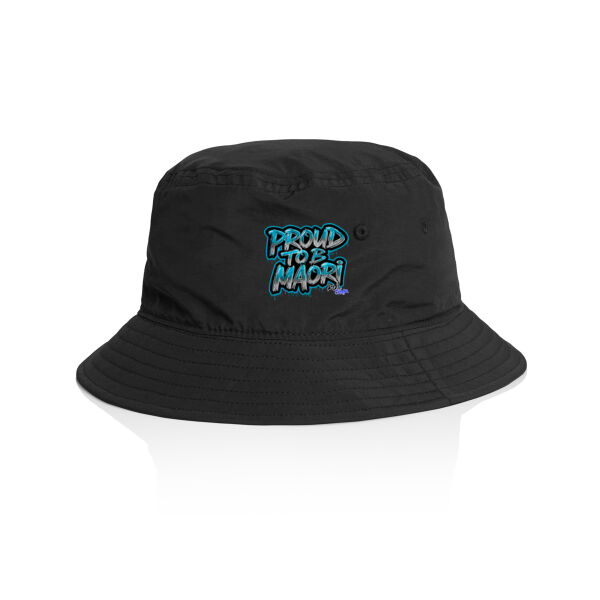 Proud To B Maori Graphic Teal - ascolour/NYLON BUCKET HAT Thumbnail