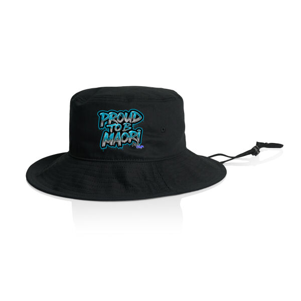 Proud To B Maori Graphic Teal - AS COLOUR /WIDE BRIM BUCKET HAT Thumbnail