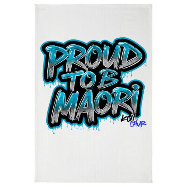 Proud To B Maori Graphic Teal - Teatowel Thumbnail