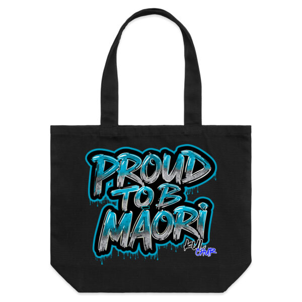 Proud To B Maori Graphic Teal - AS Colour / SHOULDER TOTE Thumbnail