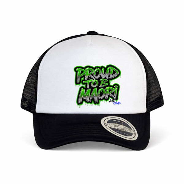 Proud To B Maori Graphic Green - UFLEX/SNAP BACK TRUCKER Thumbnail