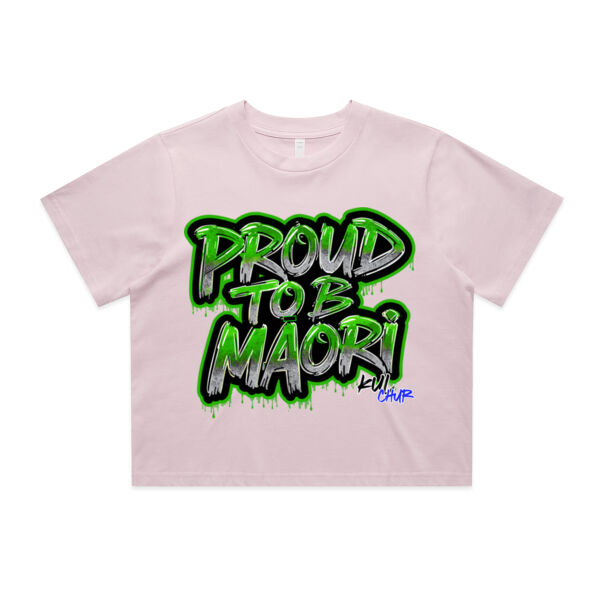 Proud To B Maori Graphic Green - AS Colour / Wo's Classic Crop Tee Thumbnail