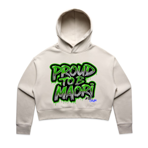 Proud To B Maori Graphic Green - AS Colour / RELAX CROP HOOD Thumbnail