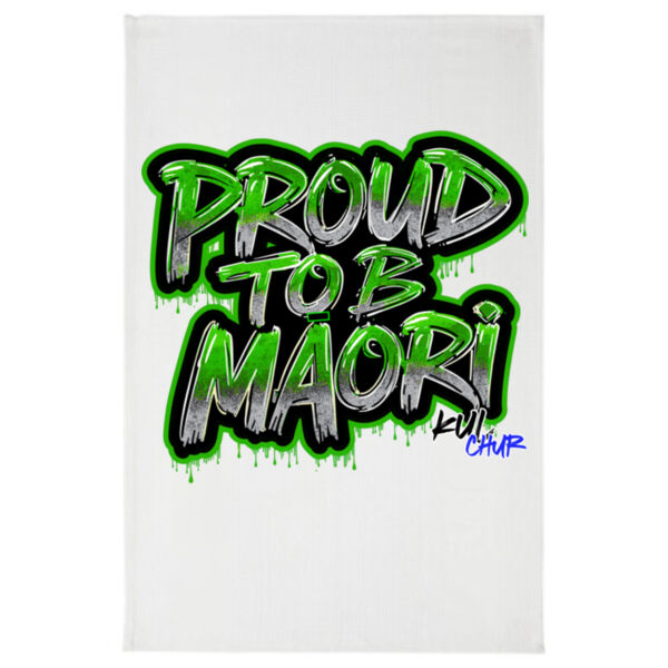 Proud To B Maori Graphic Green - Teatowel Thumbnail