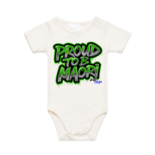Proud To B Maori Graphic Green - AS Colour / ORGANIC MINI-ME ONE-PIECE Thumbnail