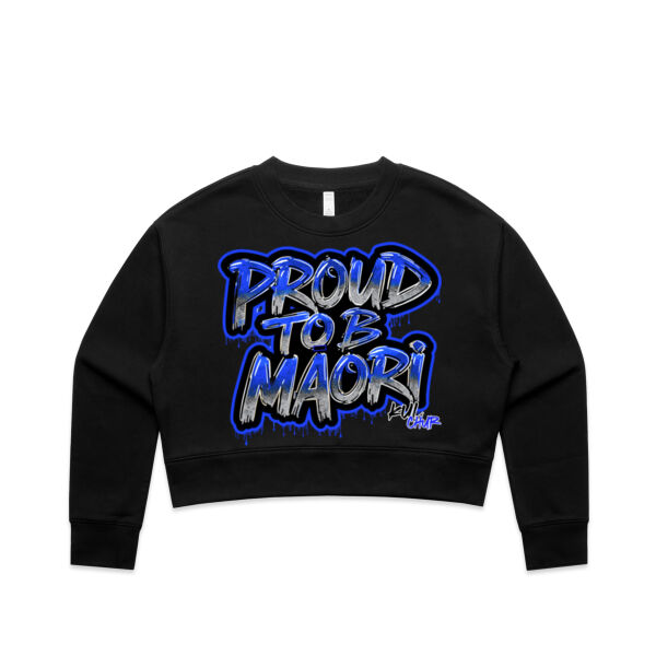 Proud To B Maori Graphic Blue - AS Colour / Wo's RELAX CROP CREW Thumbnail