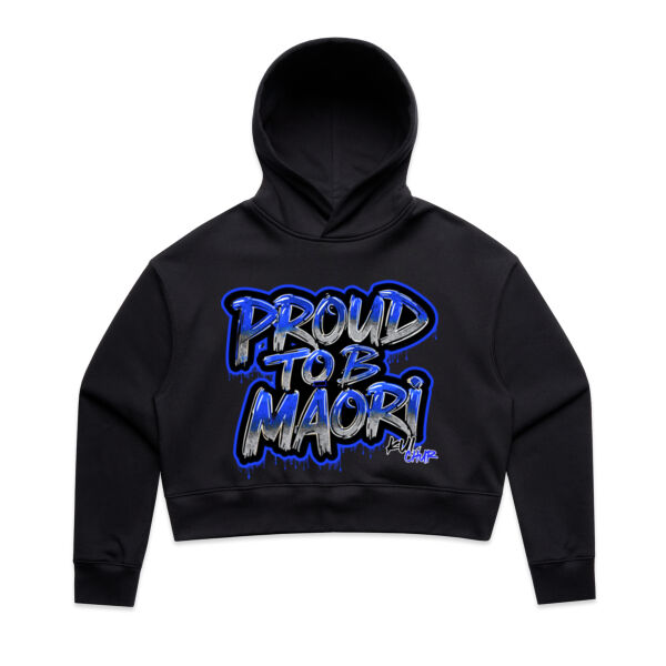 Proud To B Maori Graphic Blue - AS Colour / RELAX CROP HOOD Thumbnail