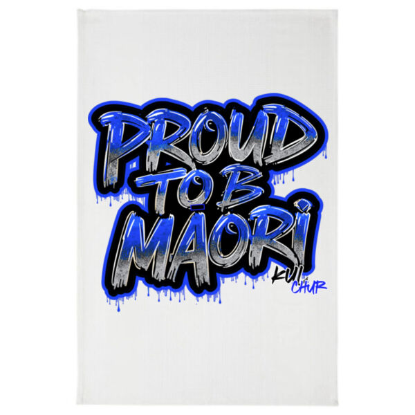 Proud To B Maori Graphic Blue - Teatowel Thumbnail