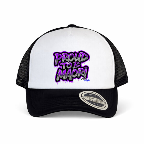 Proud To B Maori Graphic Purple - UFLEX/SNAP BACK TRUCKER Thumbnail