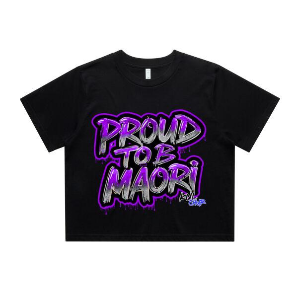 Proud To B Maori Graphic Purple - AS Colour / Wo's Classic Crop Tee Thumbnail