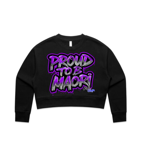 Proud To B Maori Graphic Purple - AS Colour / Wo's RELAX CROP CREW Thumbnail