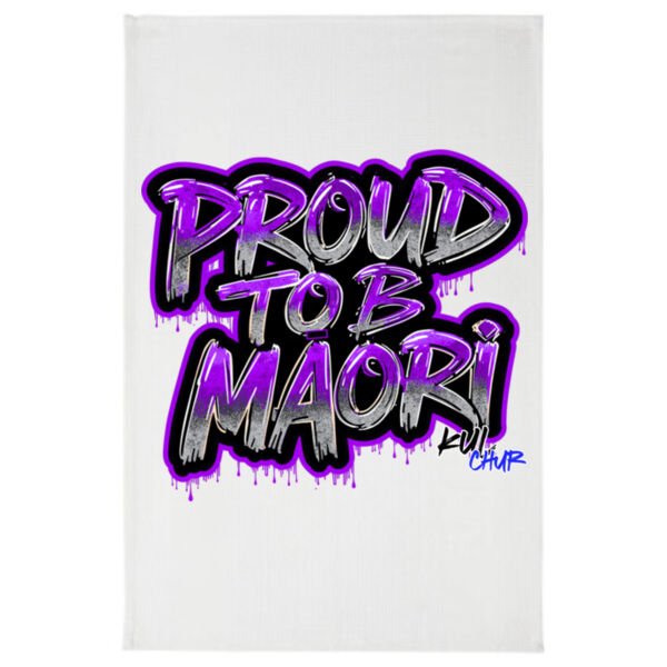 Proud To B Maori Graphic Purple - Teatowel Thumbnail
