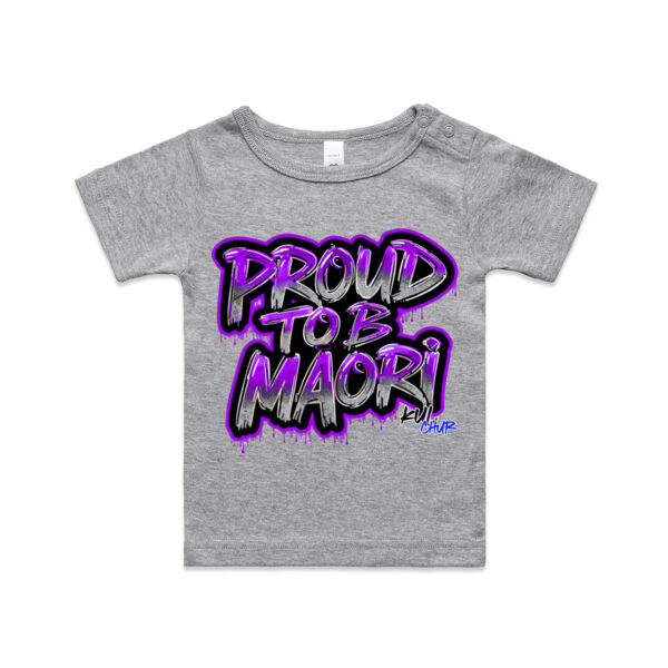 Proud To B Maori Graphic Purple - AS Colour / ORGANIC INFANT WEE TEE  Thumbnail